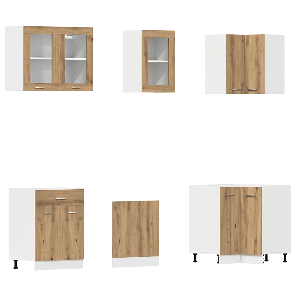 vidaXL 11 Piece Kitchen Cabinet Set Lyon Artisan Oak Engineered Wood
