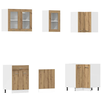 vidaXL 11 Piece Kitchen Cabinet Set Lyon Artisan Oak Engineered Wood