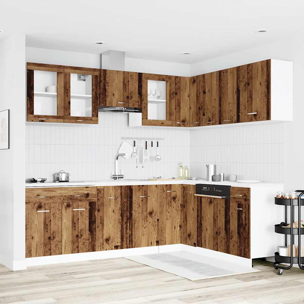vidaXL 11 Piece Kitchen Cabinet Set Lyon Old Wood Engineered Wood