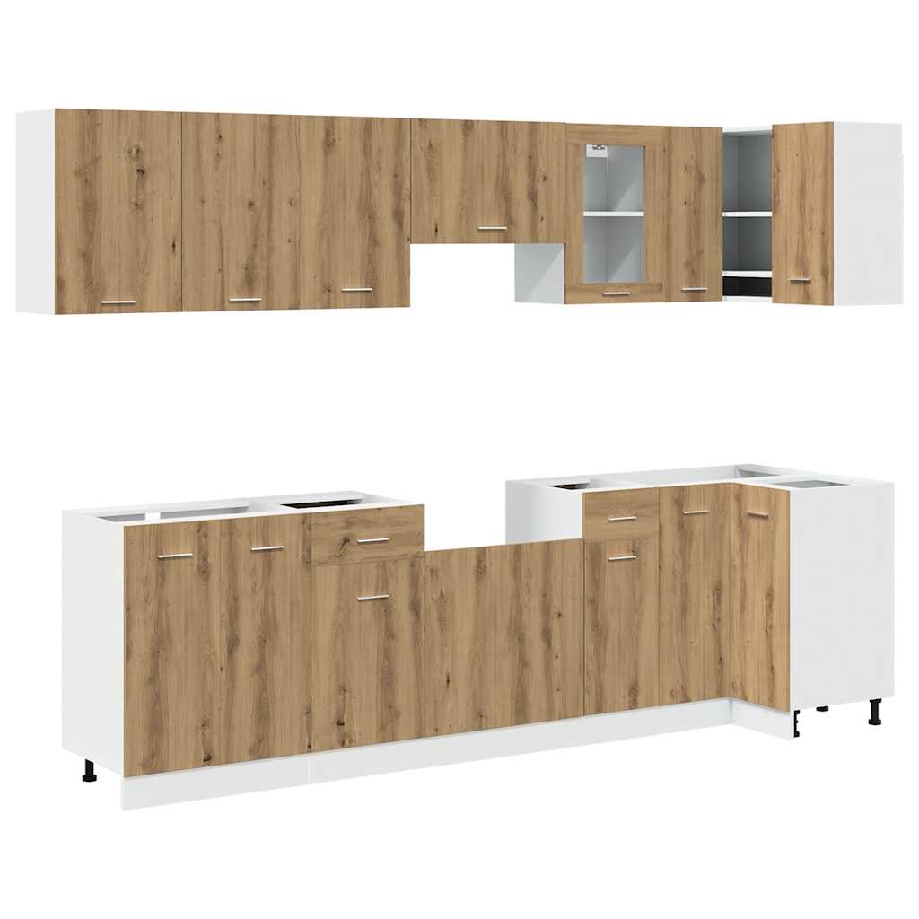 vidaXL 11 Piece Kitchen Cabinet Set Lyon Artisan Oak Engineered Wood