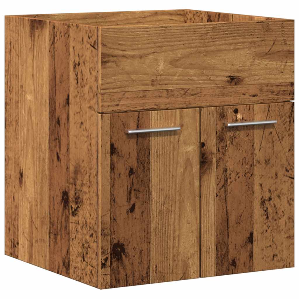 vidaXL 2 Piece Bathroom Furniture Set Old Wood Engineered Wood