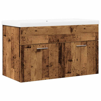 vidaXL 2 Piece Bathroom Furniture Set Old Wood Engineered Wood