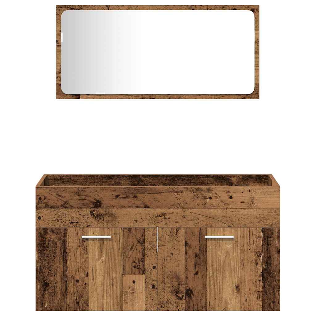 vidaXL 3 Piece Bathroom Furniture Set Old Wood Engineered Wood