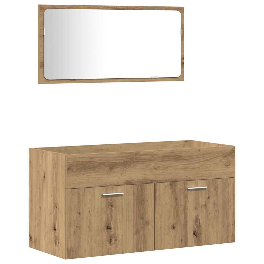 vidaXL 3 Piece Bathroom Furniture Set Artisan Oak Engineered Wood