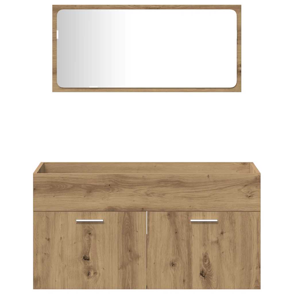 vidaXL 3 Piece Bathroom Furniture Set Artisan Oak Engineered Wood