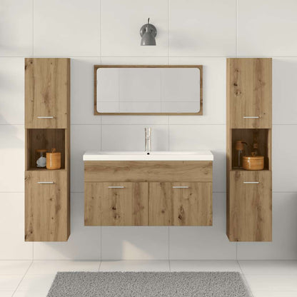 vidaXL 4 Piece Bathroom Furniture Set Artisan Oak Engineered Wood