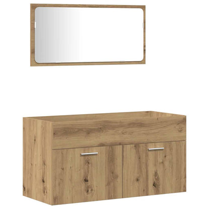 vidaXL 4 Piece Bathroom Furniture Set Artisan Oak Engineered Wood