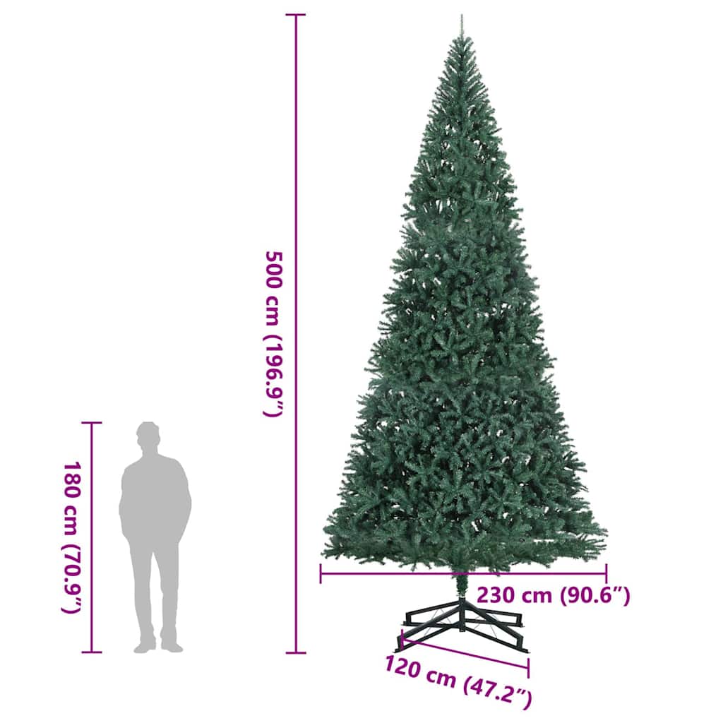 vidaXL Artificial Christmas Tree with Stand Green 500 cm PVC