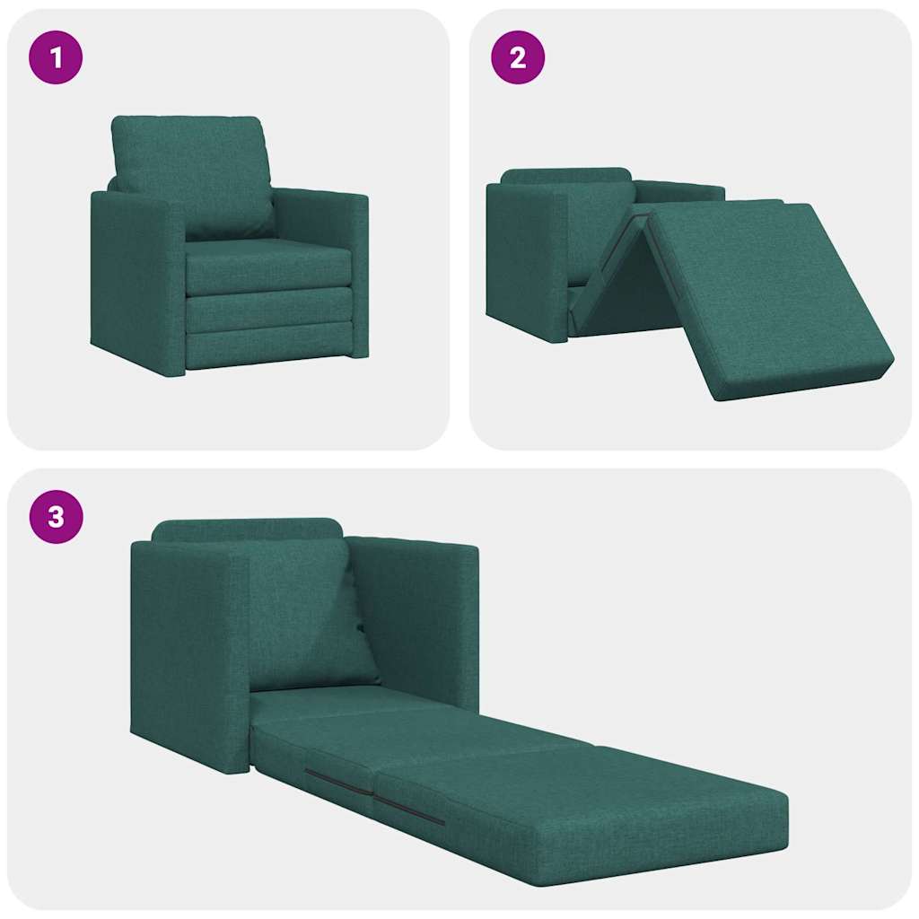 vidaXL Sofa Bed Dark Green 74 x 77 x 81 cm Velvet