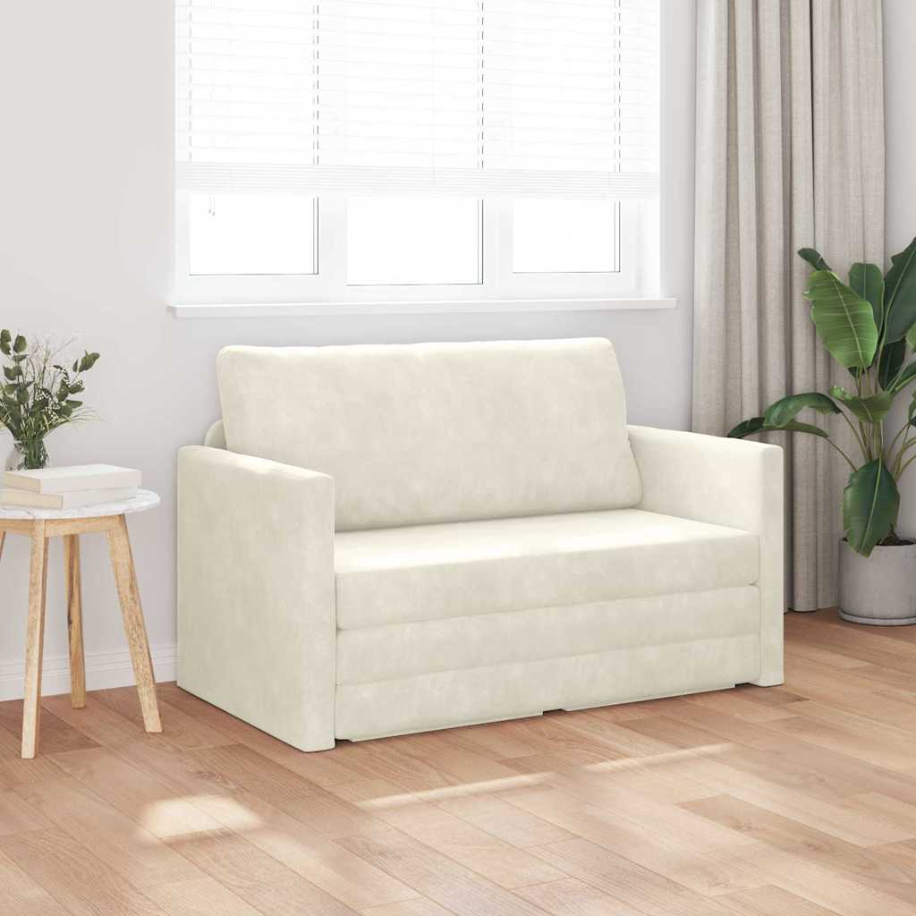 vidaXL Sofa Bed Cream 124 x 204 x 61 cm Velvet