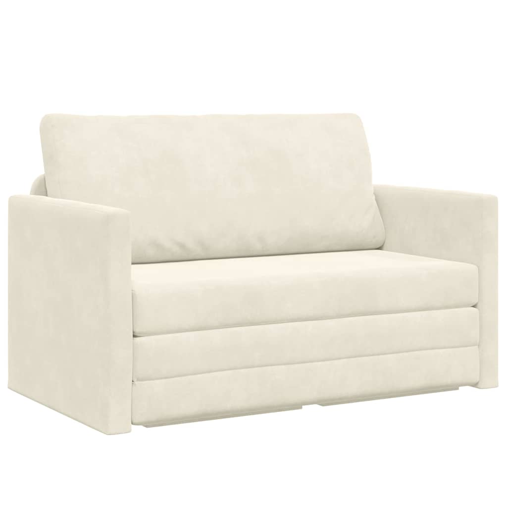 vidaXL Sofa Bed Cream 124 x 204 x 61 cm Velvet
