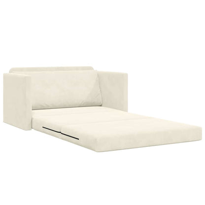 vidaXL Sofa Bed Cream 124 x 204 x 61 cm Velvet