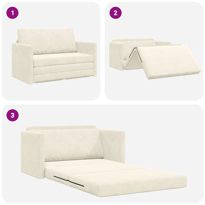 vidaXL Sofa Bed Cream 124 x 204 x 61 cm Velvet
