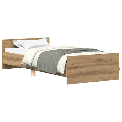 vidaXL Bed Frame without Mattress Artisan Oak 90x200 cm Engineered Wood