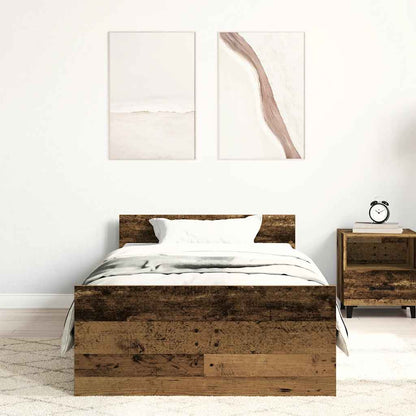 vidaXL Bed Frame without Mattress Old Wood 100x200 cm Engineered Wood
