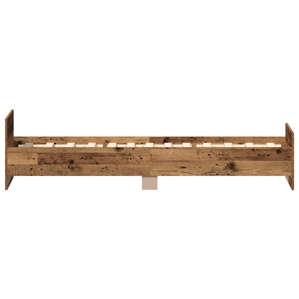 vidaXL Bed Frame without Mattress Old Wood 100x200 cm Engineered Wood