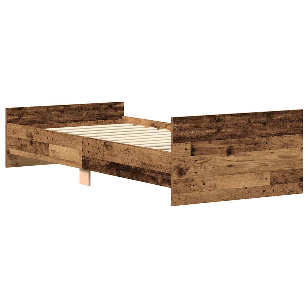 vidaXL Bed Frame without Mattress Old Wood 90x190 cm Engineered Wood