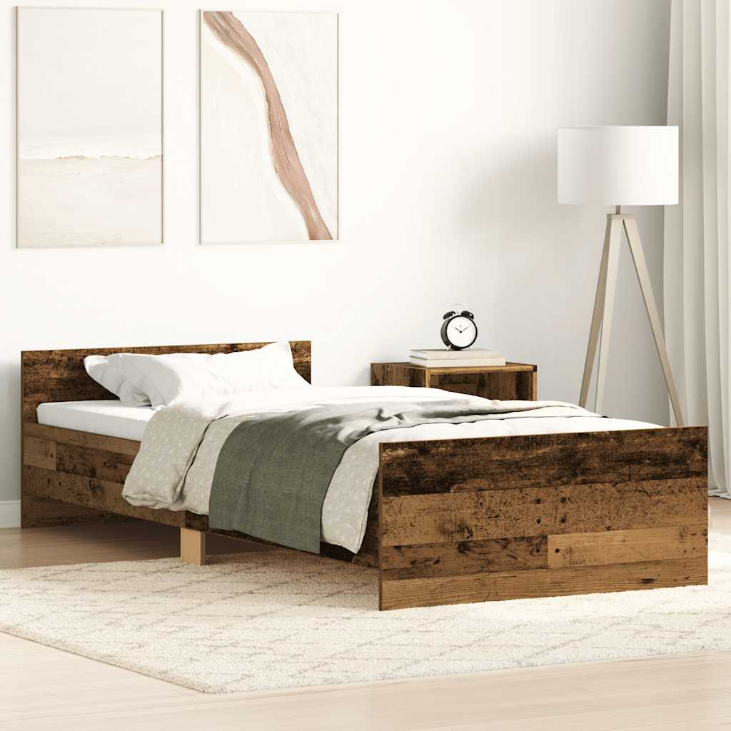vidaXL Bed Frame without Mattress Old Wood 90x190 cm Engineered Wood