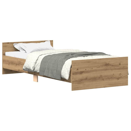 vidaXL Bed Frame without Mattress Artisan Oak 90x190 cm Engineered Wood