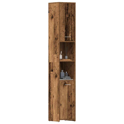 vidaXL Bathroom Cabinet Old Wood 30x30x183.5 cm Engineered Wood