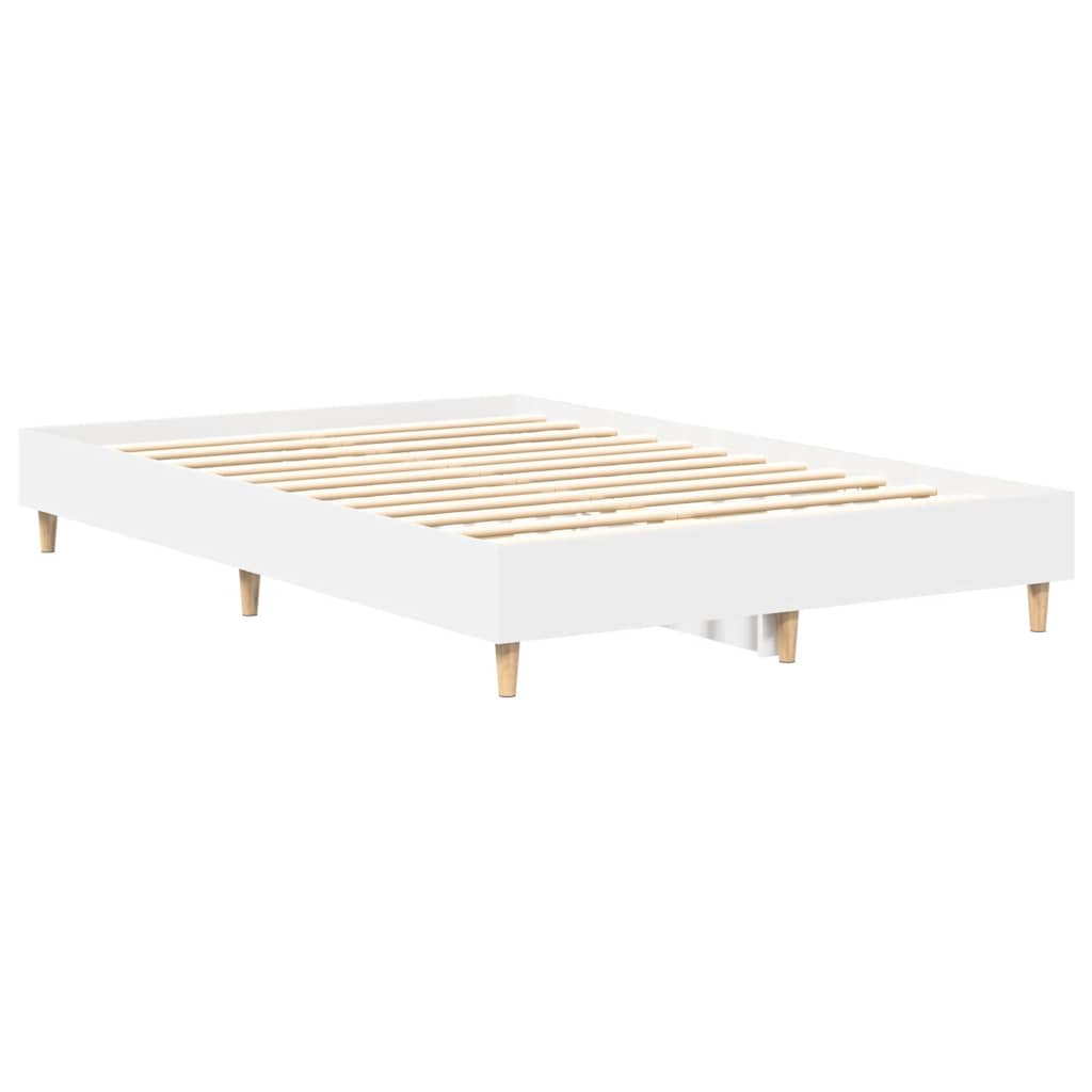 vidaXL Bed Frame No Mattress White 120x200 cm Engineered Wood