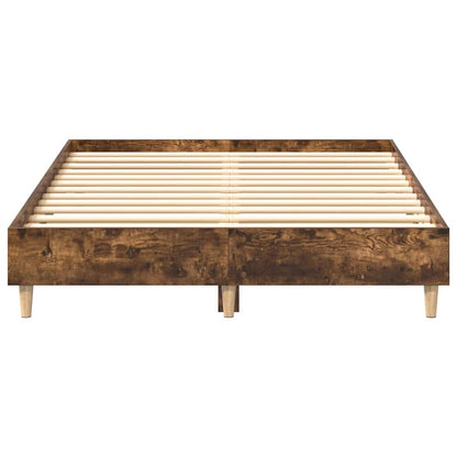 vidaXL Bed Frame No Mattress Smoked Oak 120x200 cm Engineered Wood