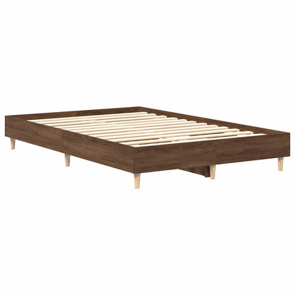 vidaXL Bed Frame No Mattress Brown Oak 120x200 cm Engineered Wood