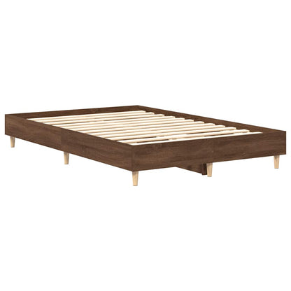 vidaXL Bed Frame No Mattress Brown Oak 120x200 cm Engineered Wood