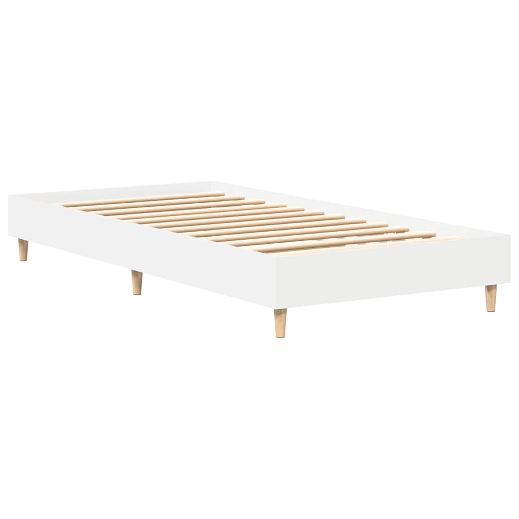 vidaXL Bed Frame No Mattress White 100x200 cm Engineered Wood