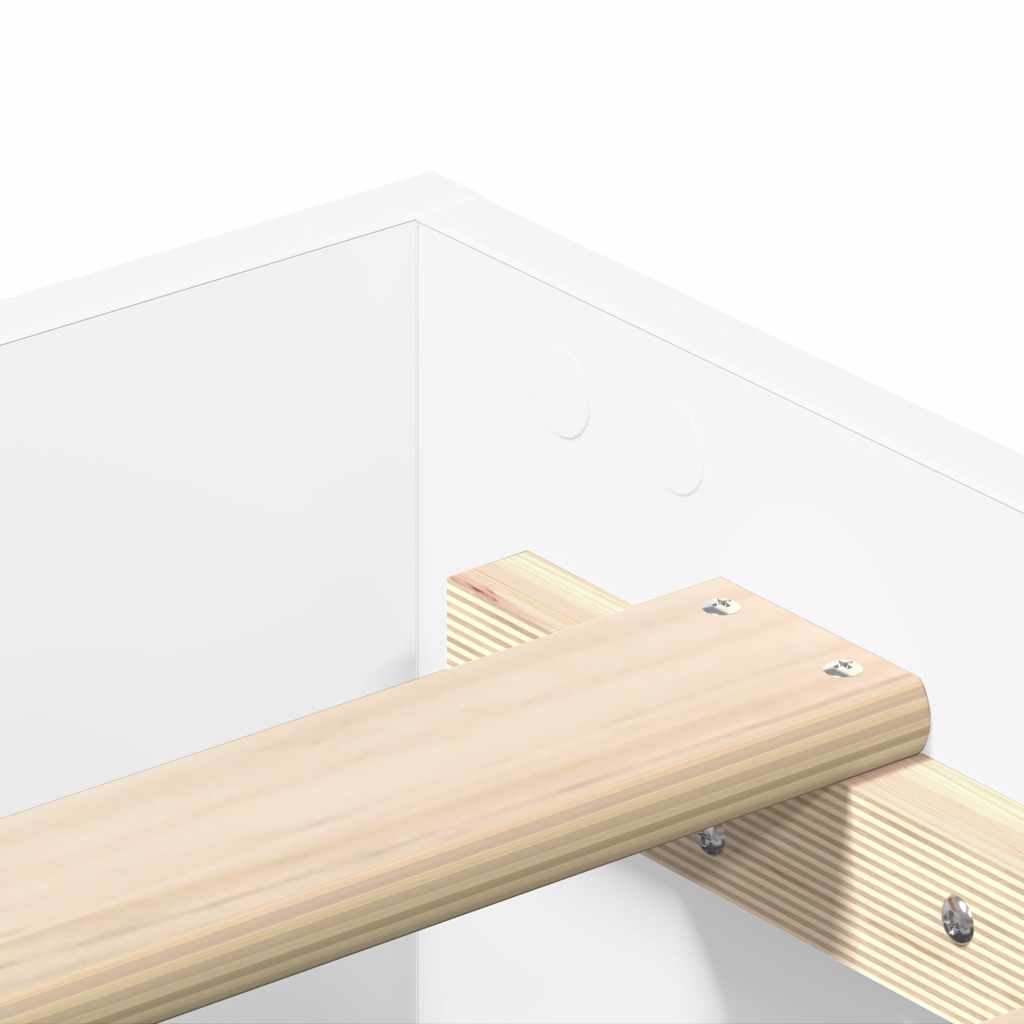 vidaXL Bed Frame No Mattress White 100x200 cm Engineered Wood