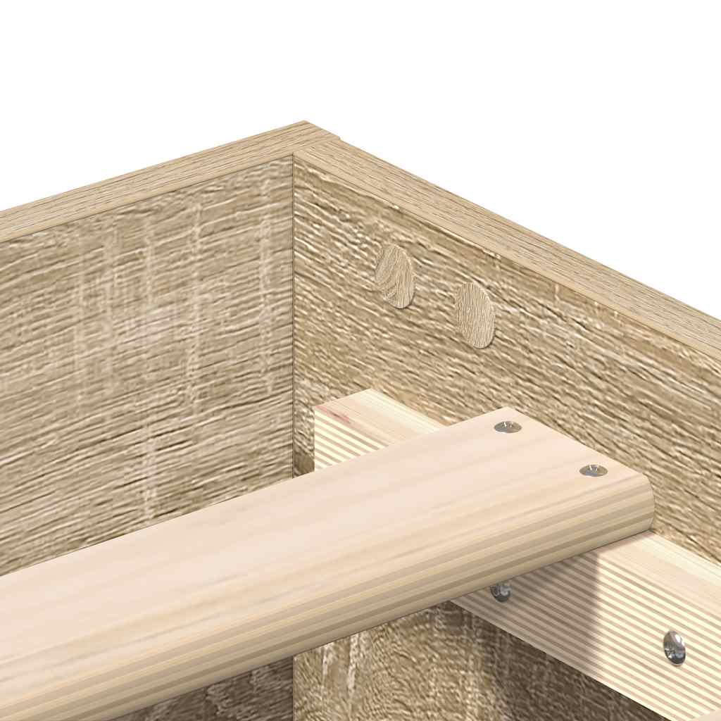 vidaXL Bed Frame No Mattress Sonoma Oak 100x200 cm Engineered Wood