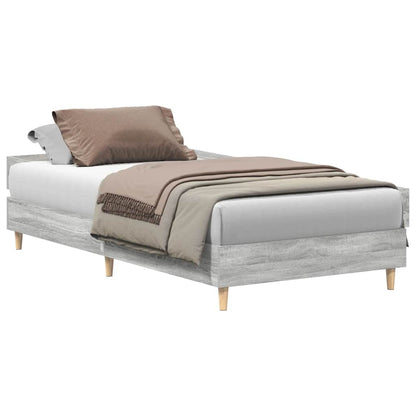 vidaXL Bed Frame No Mattress Grey Sonoma 100x200 cm Engineered Wood