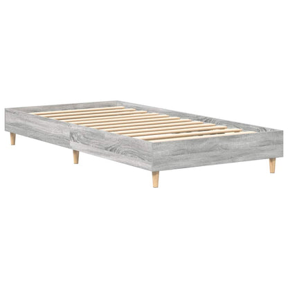 vidaXL Bed Frame No Mattress Grey Sonoma 100x200 cm Engineered Wood