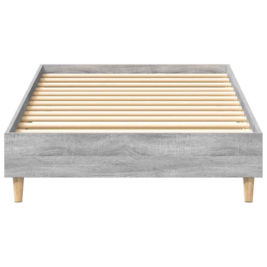 vidaXL Bed Frame No Mattress Grey Sonoma 100x200 cm Engineered Wood