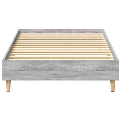 vidaXL Bed Frame No Mattress Grey Sonoma 100x200 cm Engineered Wood