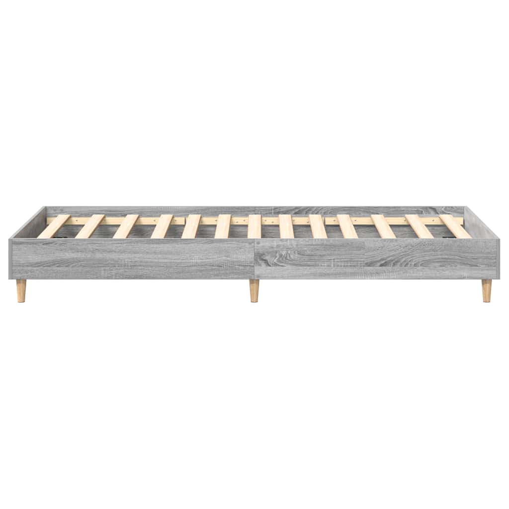 vidaXL Bed Frame No Mattress Grey Sonoma 100x200 cm Engineered Wood