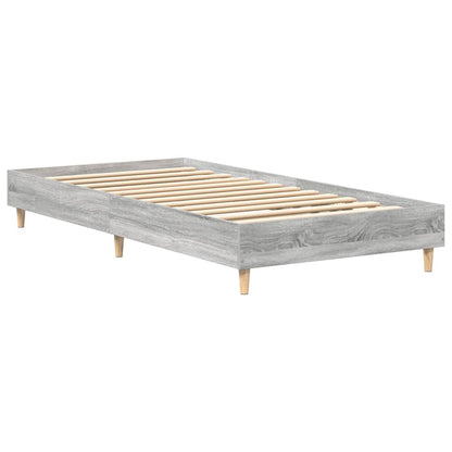 vidaXL Bed Frame No Mattress Grey Sonoma 100x200 cm Engineered Wood