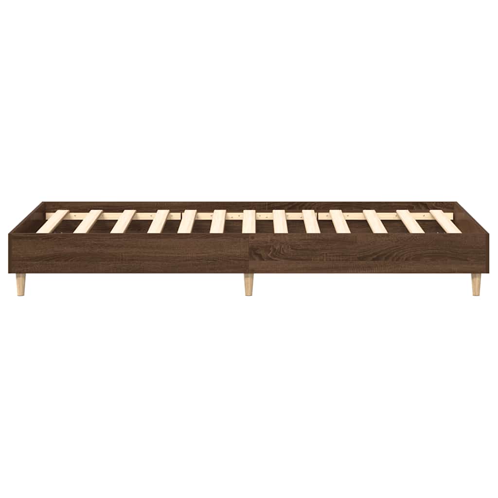 vidaXL Bed Frame No Mattress Brown Oak 100x200 cm Engineered Wood