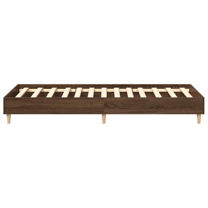 vidaXL Bed Frame No Mattress Brown Oak 100x200 cm Engineered Wood