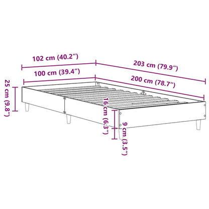 vidaXL Bed Frame No Mattress Old Wood 100x200 cm Engineered Wood