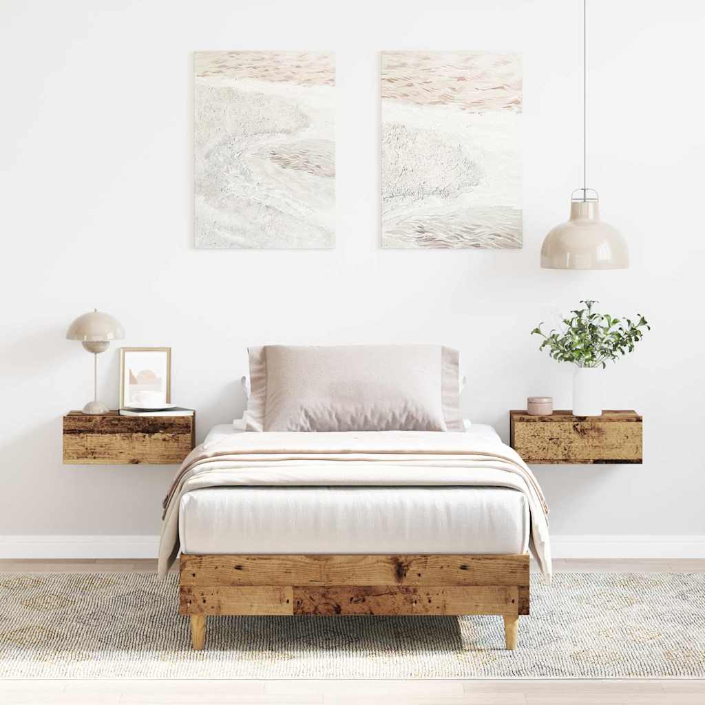 vidaXL Bed Frame No Mattress Old Wood 100x200 cm Engineered Wood