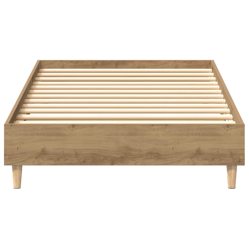 vidaXL Bed Frame No Mattress Artisan Oak 100x200 cm Engineered Wood