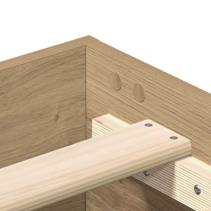 vidaXL Bed Frame No Mattress Artisan Oak 100x200 cm Engineered Wood