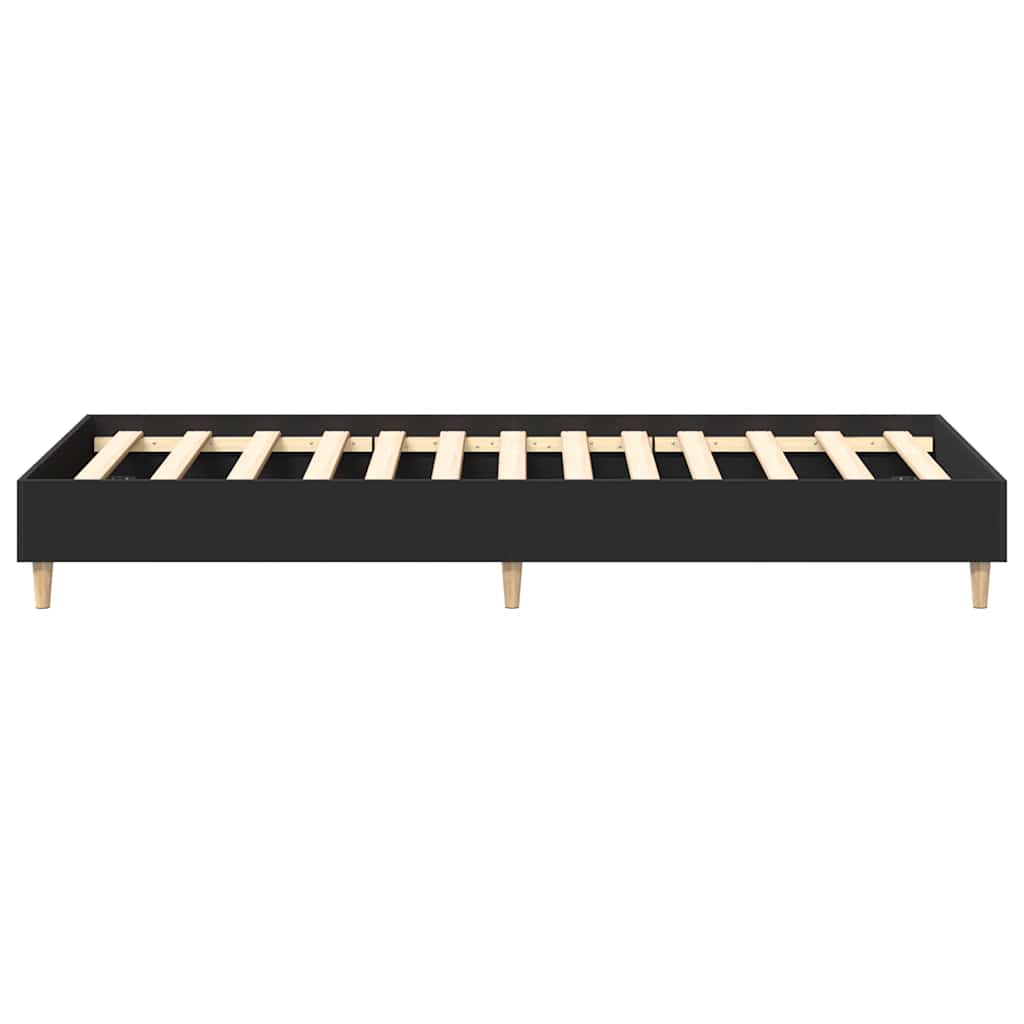 vidaXL Bed Frame No Mattress Black 90x200 cm Engineered Wood