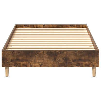 vidaXL Bed Frame No Mattress Smoked Oak 90x200 cm Engineered Wood