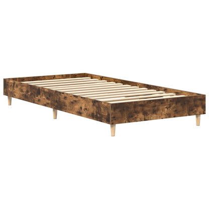 vidaXL Bed Frame No Mattress Smoked Oak 90x200 cm Engineered Wood