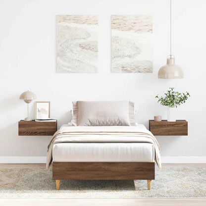 vidaXL Bed Frame No Mattress Brown Oak 90x200 cm Engineered Wood