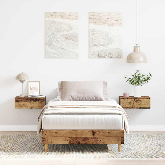 vidaXL Bed Frame No Mattress Old Wood 90x200 cm Engineered Wood