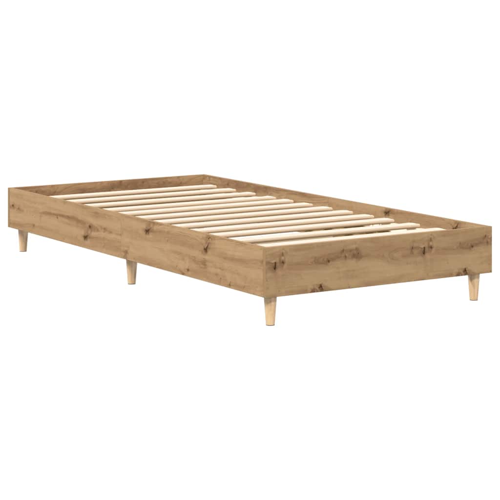 vidaXL Bed Frame No Mattress Artisan Oak 90x200 cm Engineered Wood