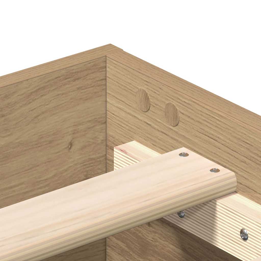 vidaXL Bed Frame No Mattress Artisan Oak 90x200 cm Engineered Wood